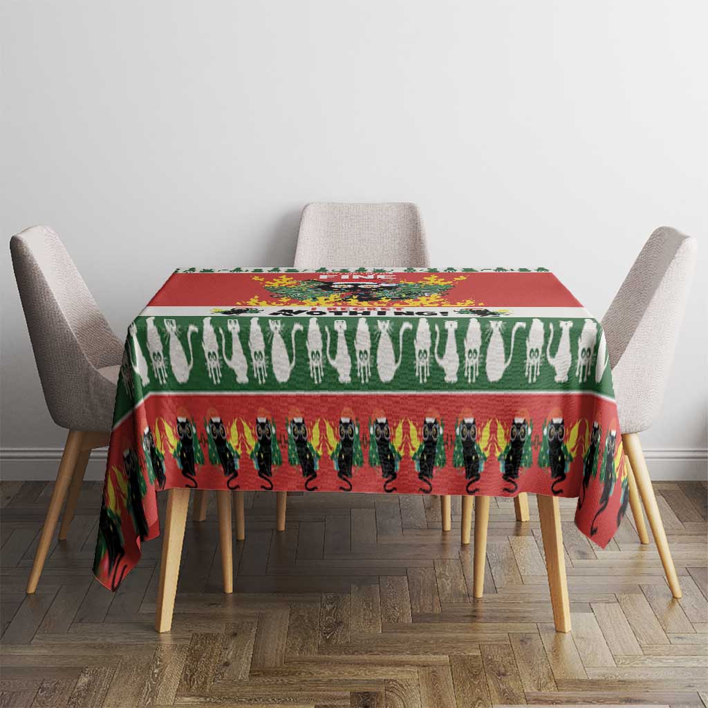 Merry Cat-Mas Tablecloth Christmas It's Fine I'm Fine Everything is Fine - Wonder Print Shop