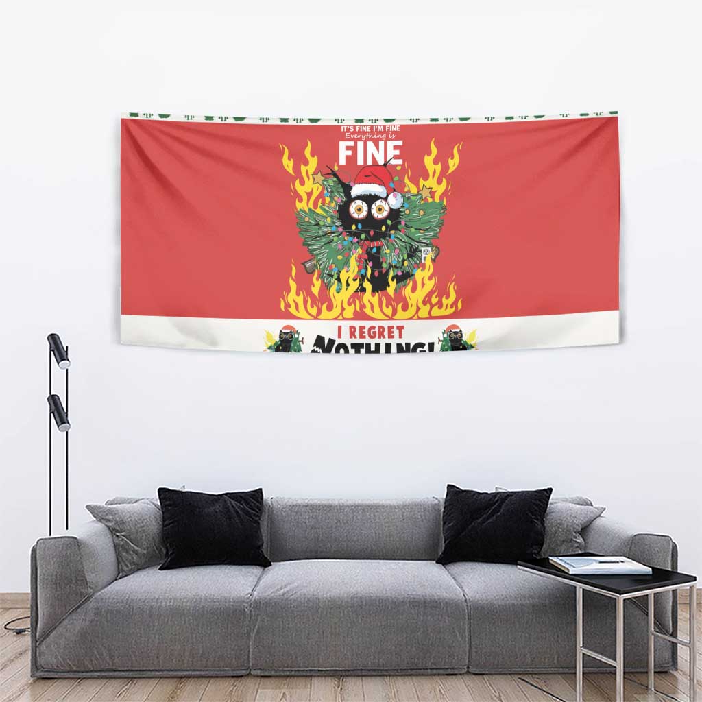 Merry Cat-Mas Tapestry Christmas It's Fine I'm Fine Everything is Fine - Wonder Print Shop