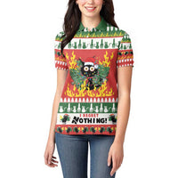 Merry Cat-Mas Women Polo Shirt Christmas It's Fine I'm Fine Everything is Fine - Wonder Print Shop