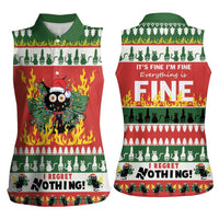 Merry Cat-Mas Women Sleeveless Polo Shirt Christmas It's Fine I'm Fine Everything is Fine - Wonder Print Shop