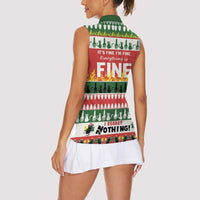 Merry Cat-Mas Women Sleeveless Polo Shirt Christmas It's Fine I'm Fine Everything is Fine - Wonder Print Shop