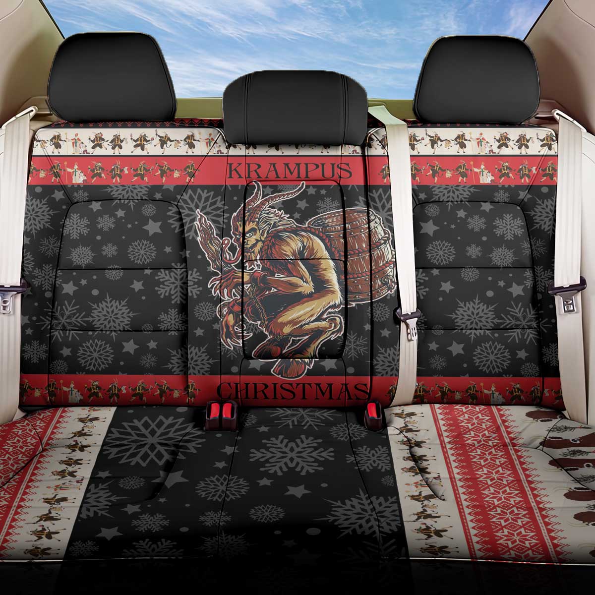 Krampus The Christmas Devil Back Car Seat Cover LT9 - Wonder Print Shop