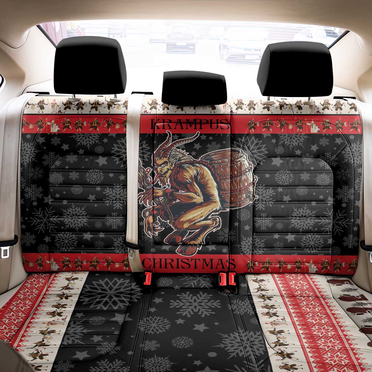 Krampus The Christmas Devil Back Car Seat Cover LT9 - Wonder Print Shop