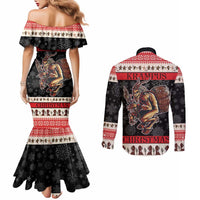 Krampus The Christmas Devil Couples Matching Mermaid Dress and Long Sleeve Button Shirt