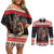 Krampus The Christmas Devil Couples Matching Off Shoulder Short Dress and Long Sleeve Button Shirt LT9 - Wonder Print Shop
