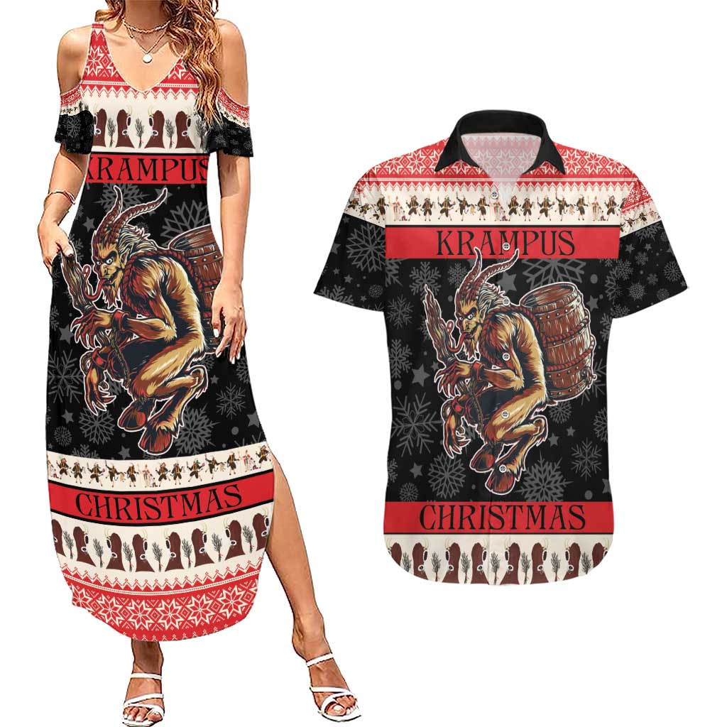 Krampus The Christmas Devil Couples Matching Summer Maxi Dress and Hawaiian Shirt LT9 - Wonder Print Shop