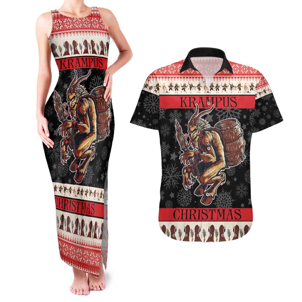 Krampus The Christmas Devil Couples Matching Tank Maxi Dress and Hawaiian Shirt LT9 - Wonder Print Shop