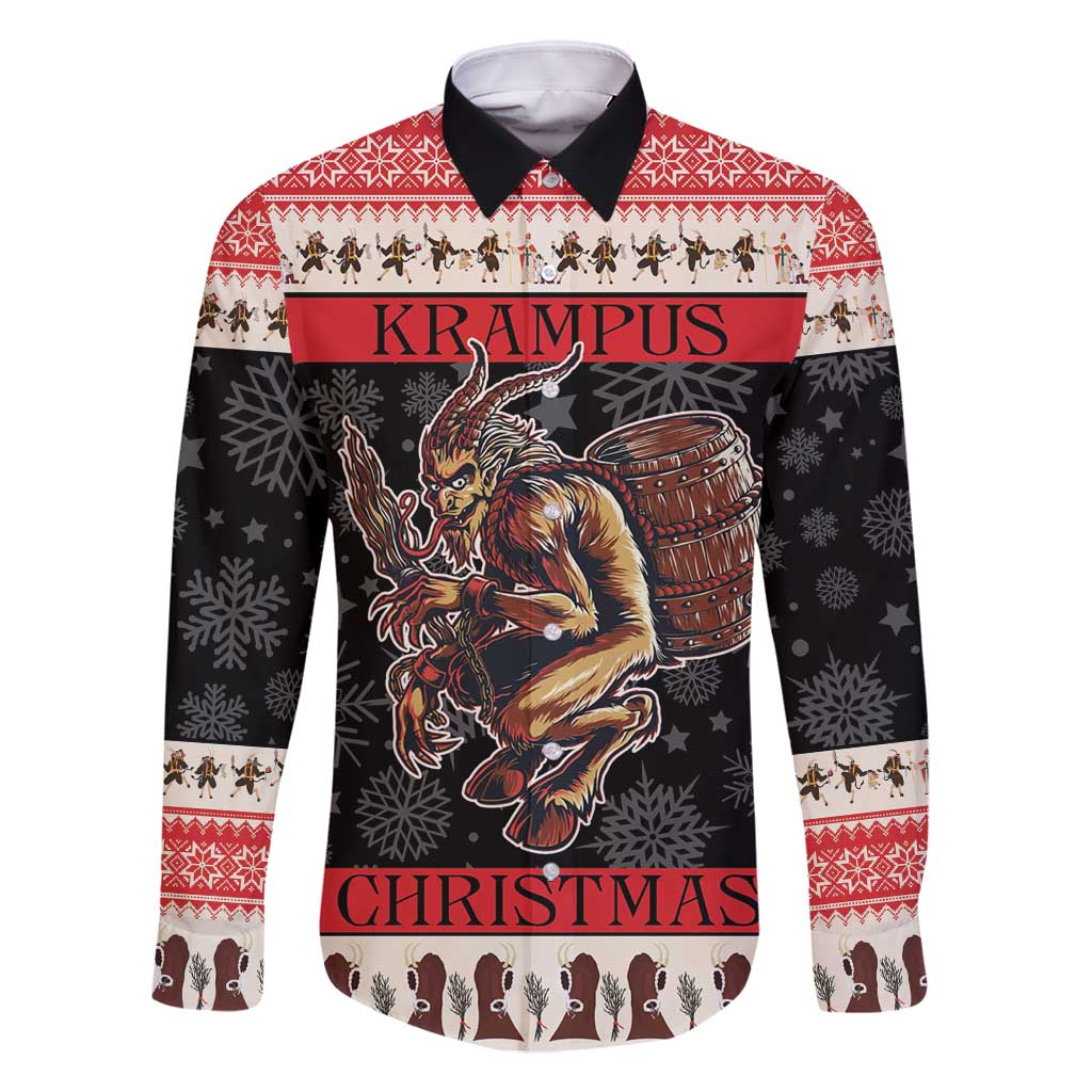Krampus The Christmas Devil Family Matching Long Sleeve Bodycon Dress and Hawaiian Shirt LT9 - Wonder Print Shop