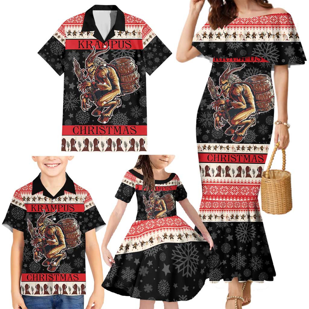 Krampus The Christmas Devil Family Matching Mermaid Dress and Hawaiian Shirt LT9 - Wonder Print Shop