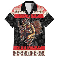 Krampus The Christmas Devil Family Matching Off The Shoulder Long Sleeve Dress and Hawaiian Shirt - Wonder Print Shop