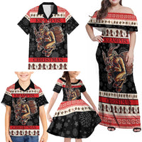 Krampus The Christmas Devil Family Matching Off Shoulder Maxi Dress and Hawaiian Shirt LT9 - Wonder Print Shop