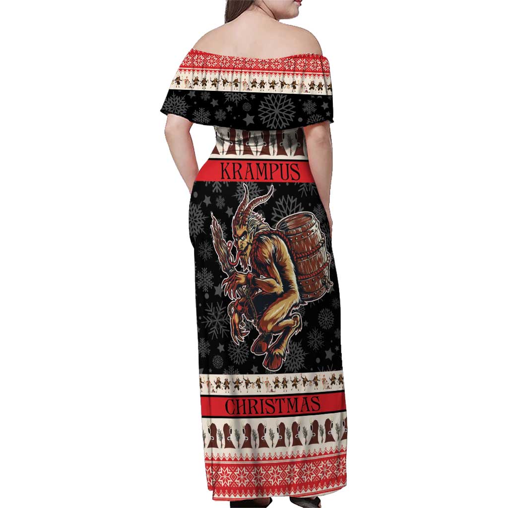 Krampus The Christmas Devil Family Matching Off Shoulder Maxi Dress and Hawaiian Shirt LT9 - Wonder Print Shop