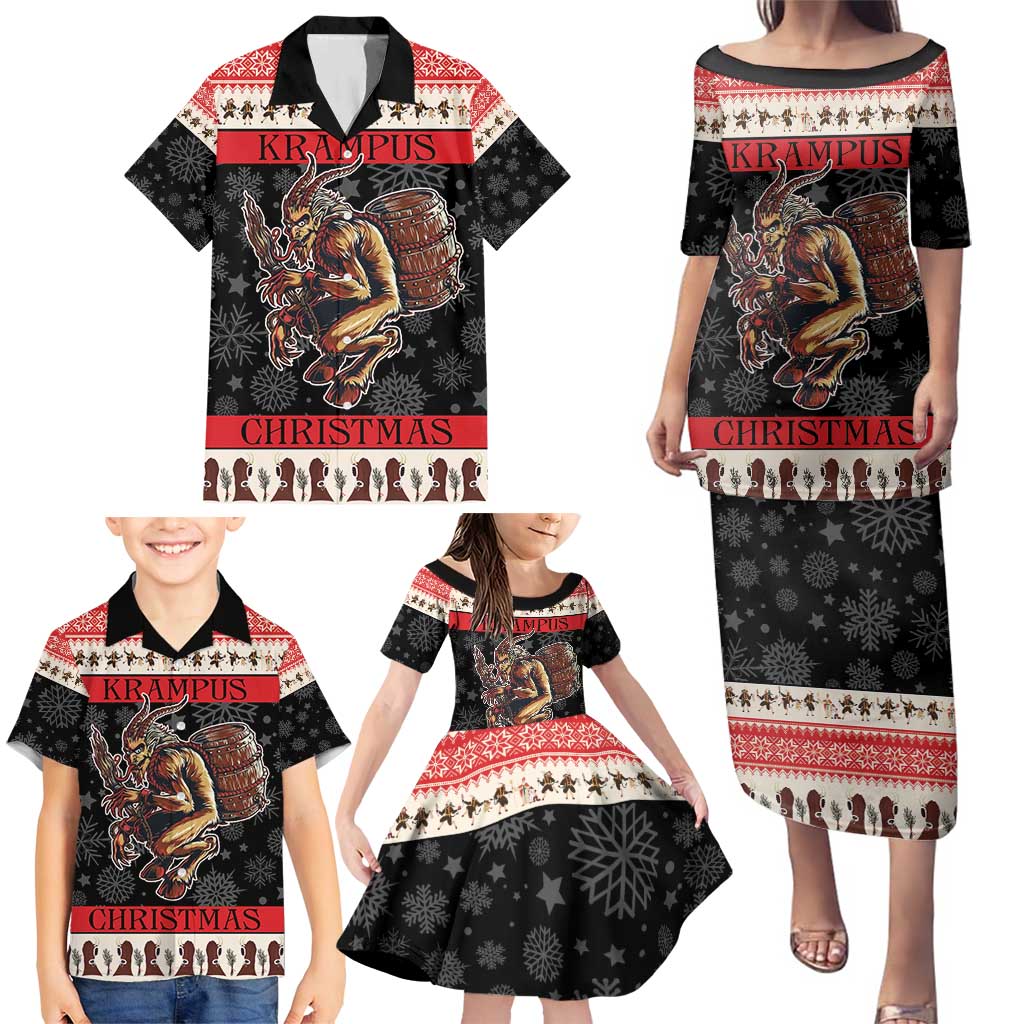 Krampus The Christmas Devil Family Matching Puletasi and Hawaiian Shirt - Wonder Print Shop