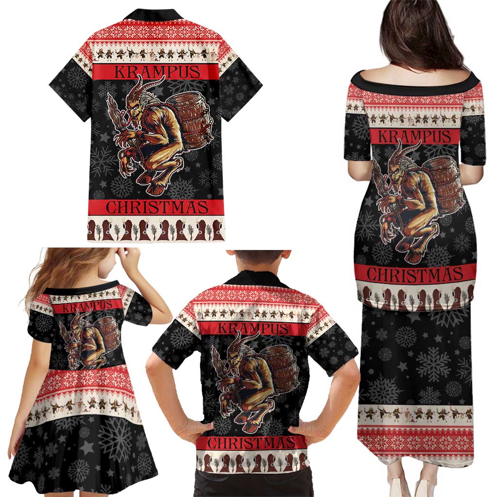 Krampus The Christmas Devil Family Matching Puletasi and Hawaiian Shirt - Wonder Print Shop