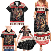 Krampus The Christmas Devil Family Matching Summer Maxi Dress and Hawaiian Shirt - Wonder Print Shop