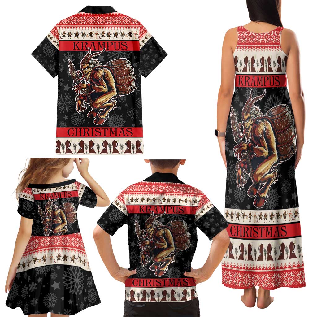 Krampus The Christmas Devil Family Matching Tank Maxi Dress and Hawaiian Shirt - Wonder Print Shop