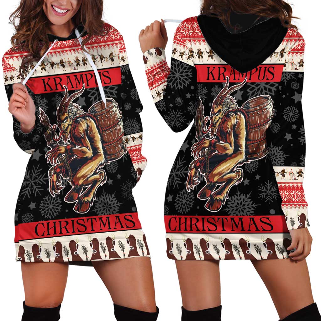 Krampus The Christmas Devil Hoodie Dress - Wonder Print Shop