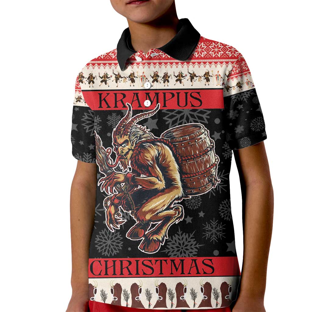Krampus The Christmas Devil Kid Polo Shirt - Wonder Print Shop