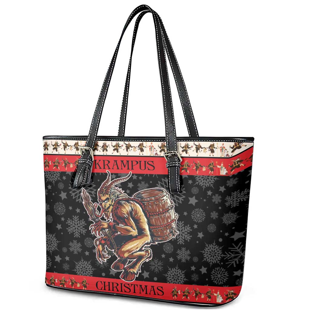 Krampus The Christmas Devil Leather Tote Bag - Wonder Print Shop