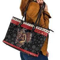 Krampus The Christmas Devil Leather Tote Bag - Wonder Print Shop