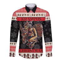 Krampus The Christmas Devil Long Sleeve Button Shirt - Wonder Print Shop