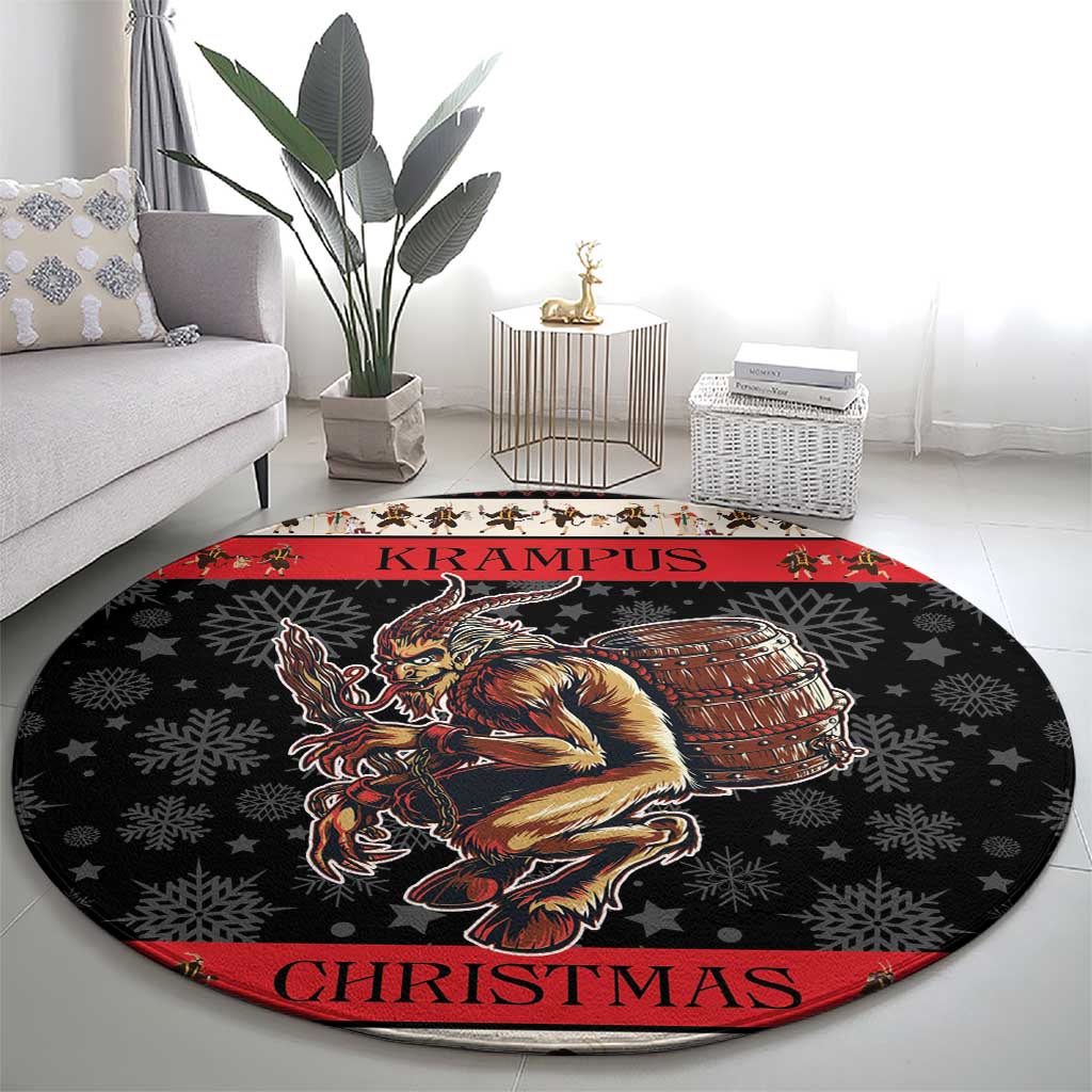 Krampus The Christmas Devil Round Carpet