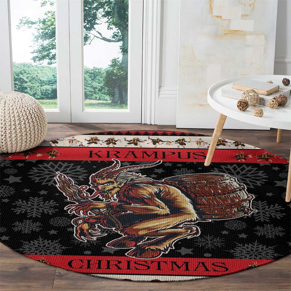 Krampus The Christmas Devil Round Carpet