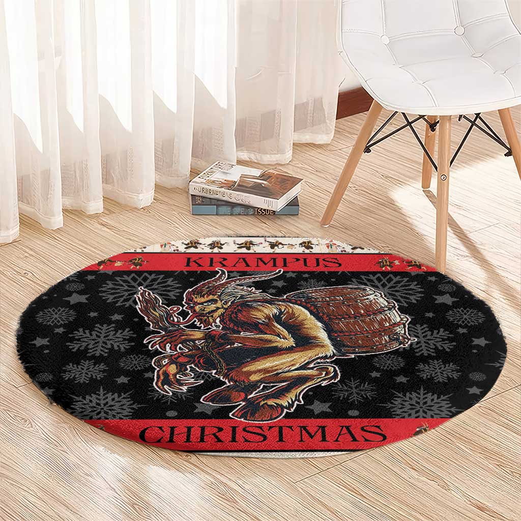 Krampus The Christmas Devil Round Carpet