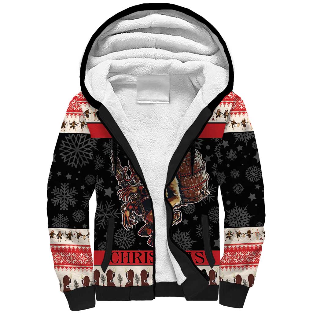 Krampus The Christmas Devil Sherpa Hoodie - Wonder Print Shop