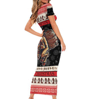 Krampus The Christmas Devil Short Sleeve Bodycon Dress - Wonder Print Shop