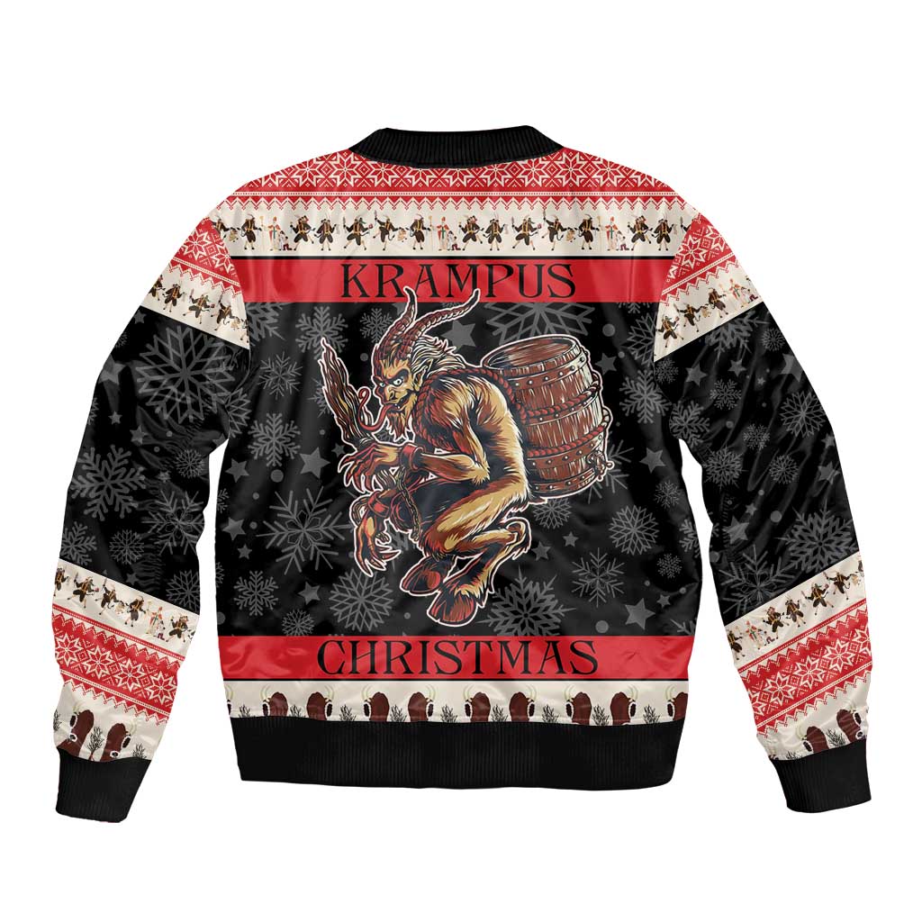 Krampus The Christmas Devil Sleeve Zip Bomber Jacket - Wonder Print Shop