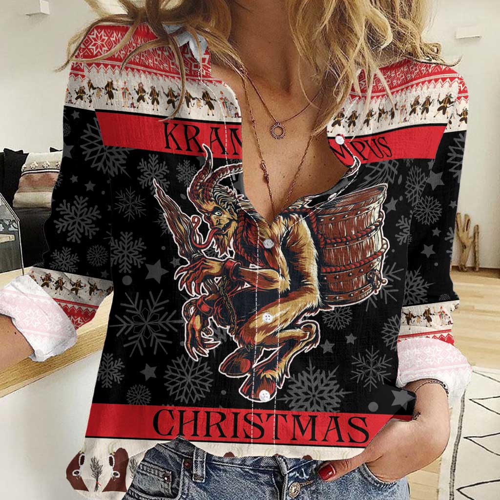 Krampus The Christmas Devil Women Casual Shirt - Wonder Print Shop