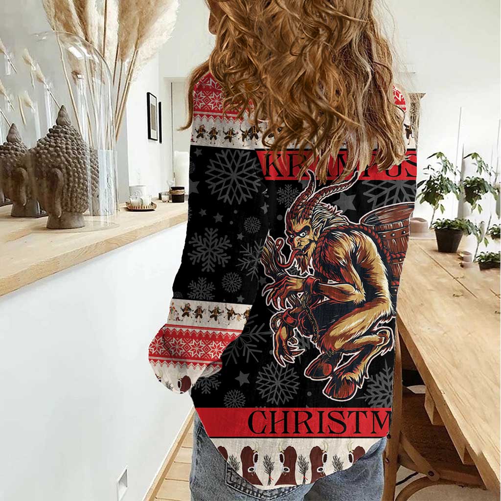 Krampus The Christmas Devil Women Casual Shirt - Wonder Print Shop