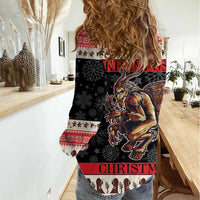 Krampus The Christmas Devil Women Casual Shirt - Wonder Print Shop