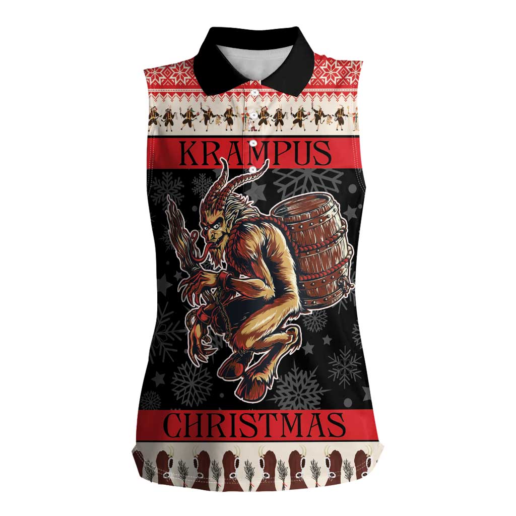 Krampus The Christmas Devil Women Sleeveless Polo Shirt - Wonder Print Shop