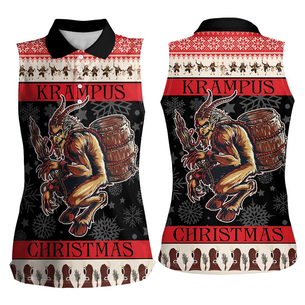 Krampus The Christmas Devil Women Sleeveless Polo Shirt - Wonder Print Shop