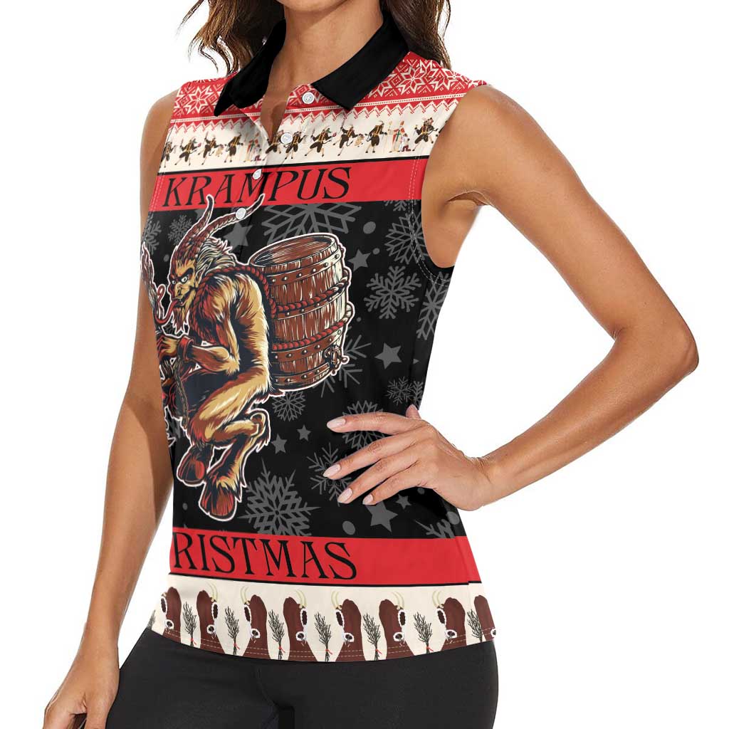 Krampus The Christmas Devil Women Sleeveless Polo Shirt - Wonder Print Shop