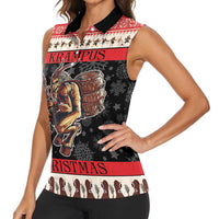 Krampus The Christmas Devil Women Sleeveless Polo Shirt - Wonder Print Shop