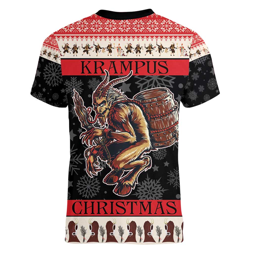 Krampus The Christmas Devil Women V-Neck T-Shirt - Wonder Print Shop