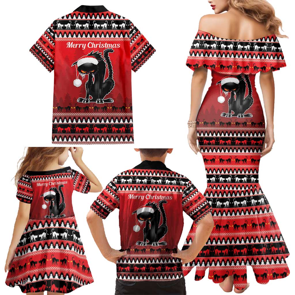Jolakotturinn Iceland Family Matching Mermaid Dress and Hawaiian Shirt Yule Cat Merry Christmas LT9 - Wonder Print Shop