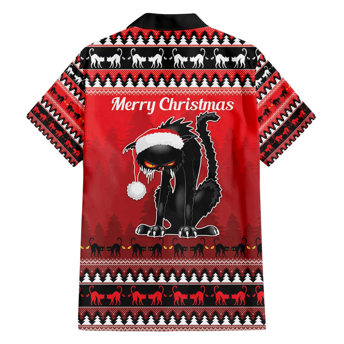 Jolakotturinn Iceland Family Matching Off The Shoulder Long Sleeve Dress and Hawaiian Shirt Yule Cat Merry Christmas - Wonder Print Shop