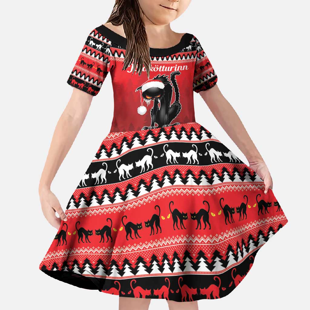 Jolakotturinn Iceland Family Matching Off Shoulder Maxi Dress and Hawaiian Shirt Yule Cat Merry Christmas LT9 - Wonder Print Shop