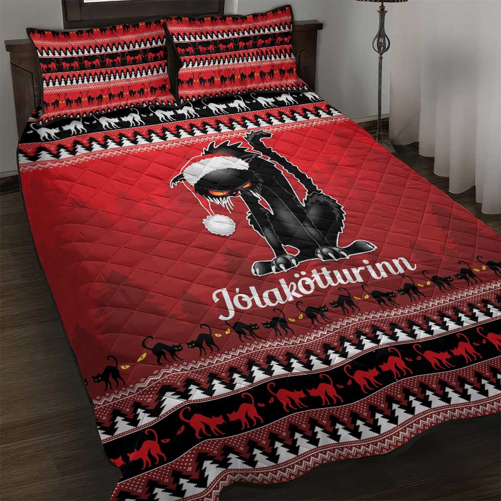 Jolakotturinn Iceland Quilt Bed Set Yule Cat Merry Christmas - Wonder Print Shop