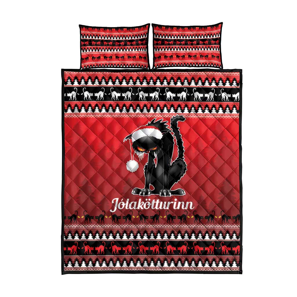 Jolakotturinn Iceland Quilt Bed Set Yule Cat Merry Christmas - Wonder Print Shop