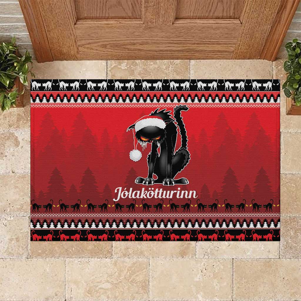 Jolakotturinn Iceland Rubber Doormat Yule Cat Merry Christmas - Wonder Print Shop