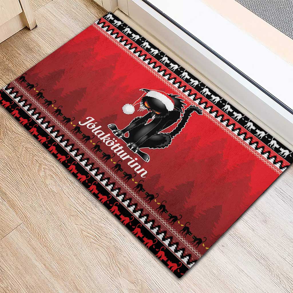 Jolakotturinn Iceland Rubber Doormat Yule Cat Merry Christmas - Wonder Print Shop