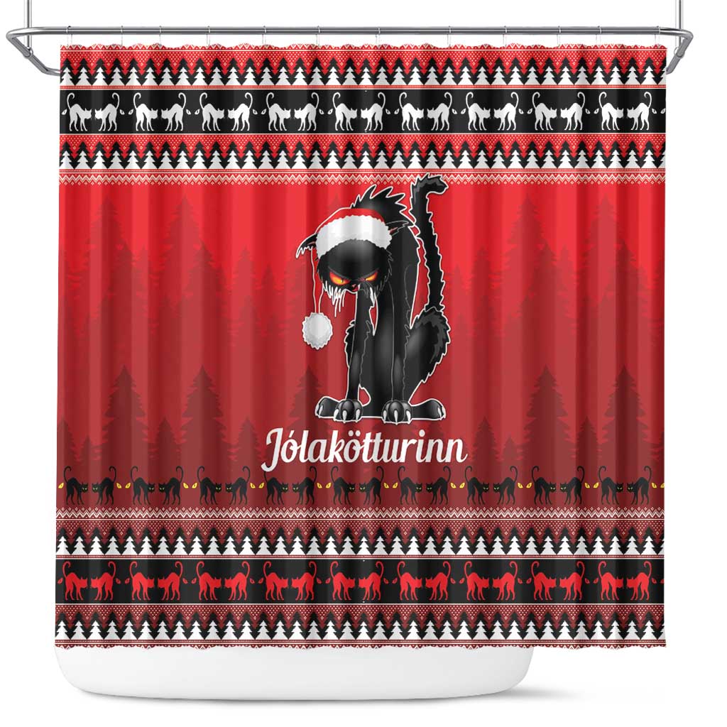 Jolakotturinn Iceland Shower Curtain Yule Cat Merry Christmas
