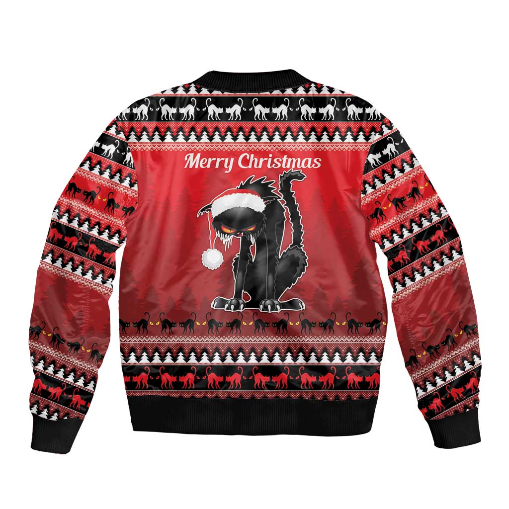 Jolakotturinn Iceland Sleeve Zip Bomber Jacket Yule Cat Merry Christmas - Wonder Print Shop