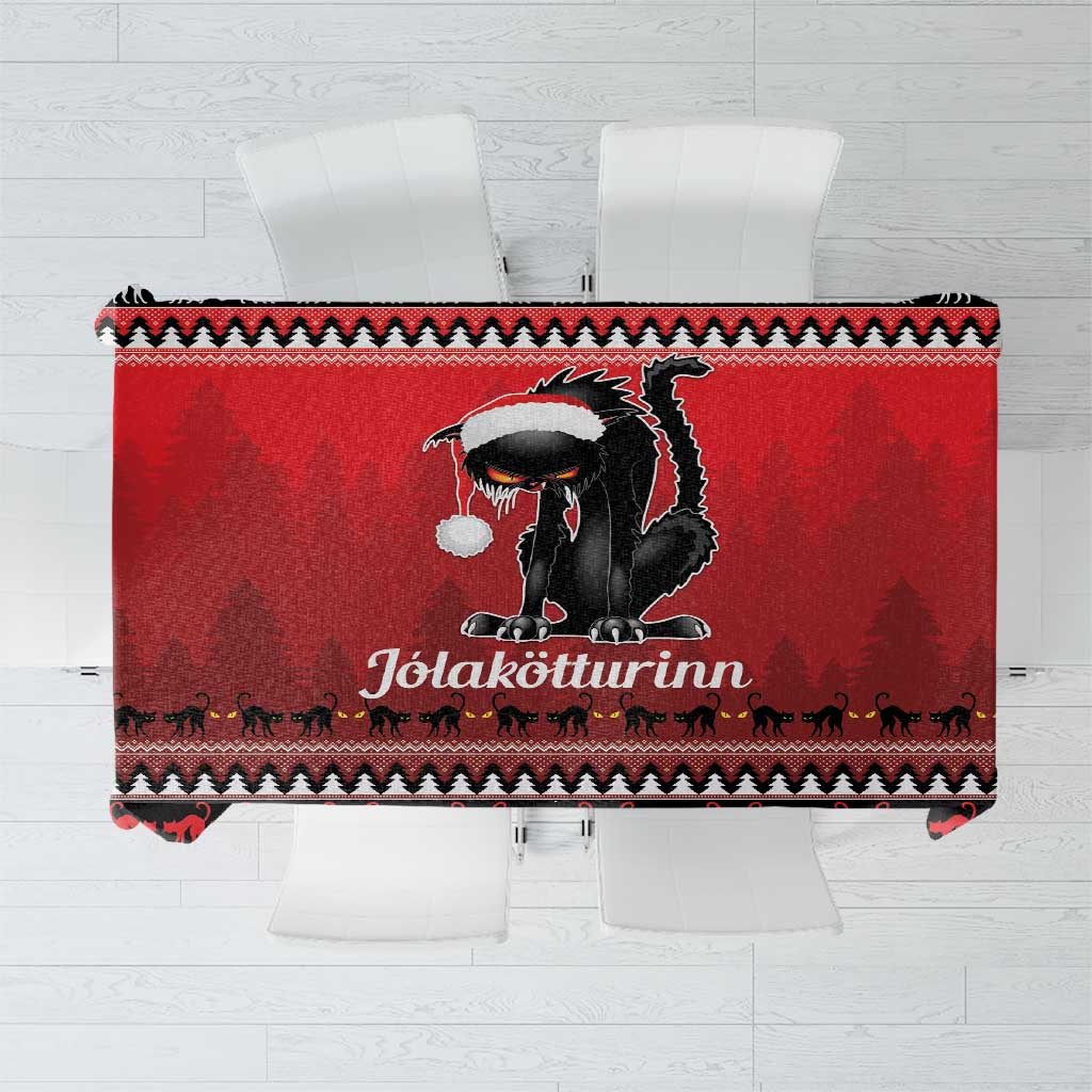 Jolakotturinn Iceland Tablecloth Yule Cat Merry Christmas - Wonder Print Shop