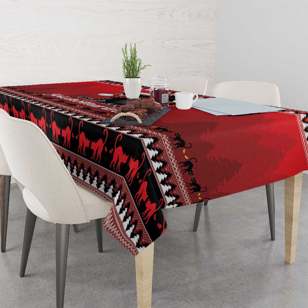 Jolakotturinn Iceland Tablecloth Yule Cat Merry Christmas - Wonder Print Shop